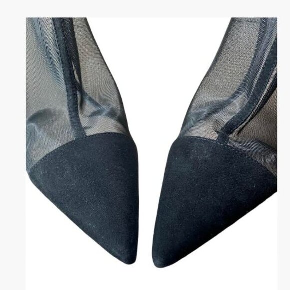 Zara Black Mesh Stiletto Heel Pointed Toe Ankle Boots Size 40 Euro/9.5 US EUC - Picture 10 of 14